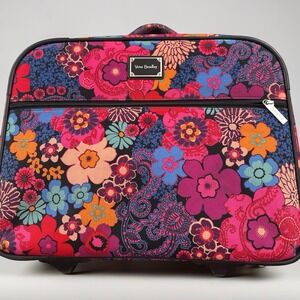 Vera Bradley Rolling Carry On Travel Bag Retired Royal Fiesta